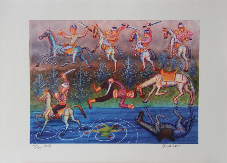 brahim BALABAN 50 X70 cm serigrafi baskı (59-100 E-D) 2018 Sanatçı ıslakimzalı ve sertifikalı-,